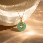 Round Jade Pendant Necklace