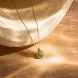 Jade Pendant Necklace 18K Gold