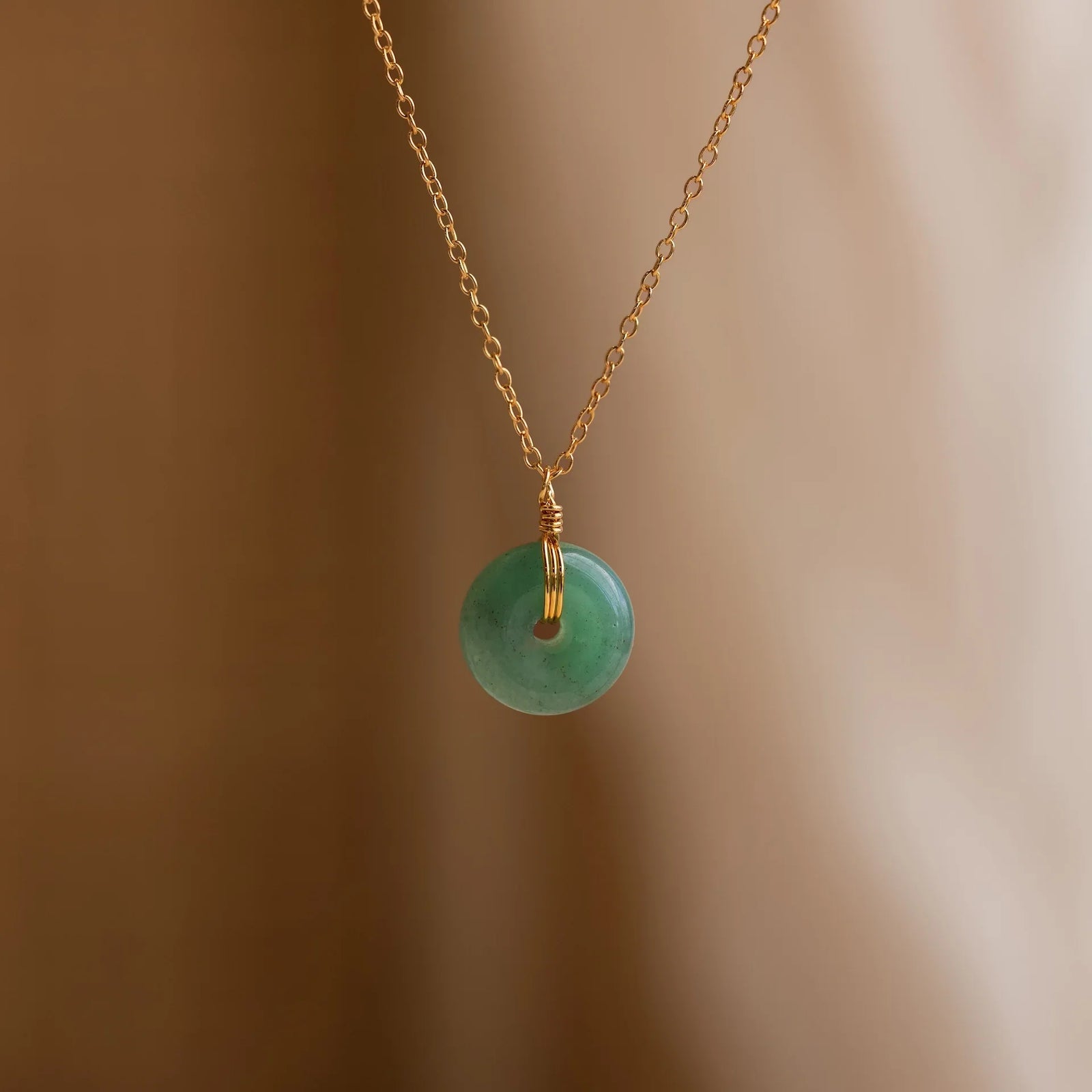 Round Jade Pendant Necklace
