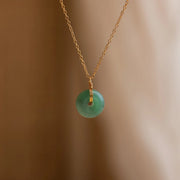 Round Jade Pendant Necklace